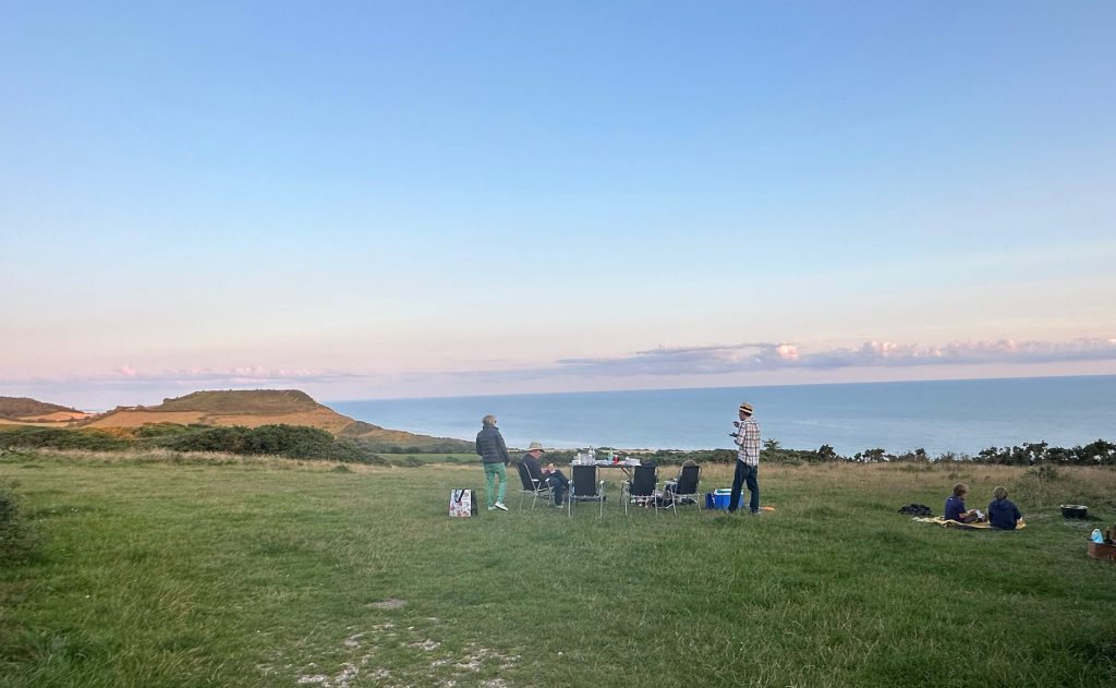picnic on the cliffs at Golden Cap